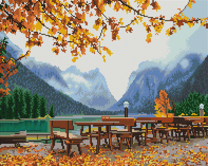 Алмазная мозаика Brushme Осень в горах 40x50 см (DBS1011)