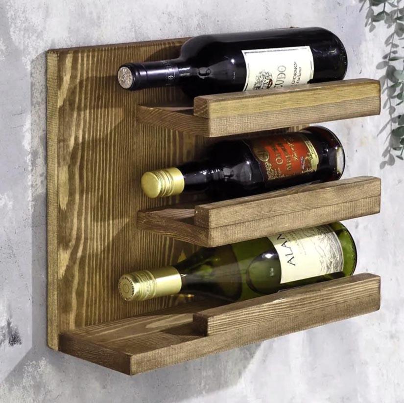 Полка для вина настенная из дерева Кояно Палисандр (ПНК-025302)