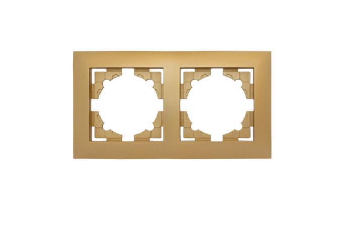 Рамка двухместная MARSHEL IDEAL FI-2 Gold