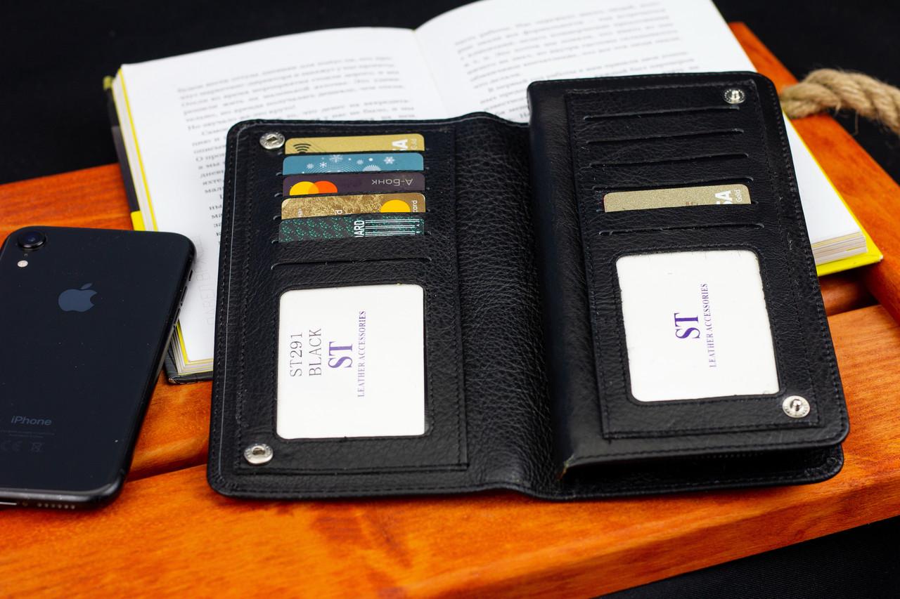 Кошелек мужской многофункциональный из натуральной кожи Черный (МС291) - фото 8 Кошелек мужской многофункциональный из натуральной кожи Черный (МС291) - фото 8