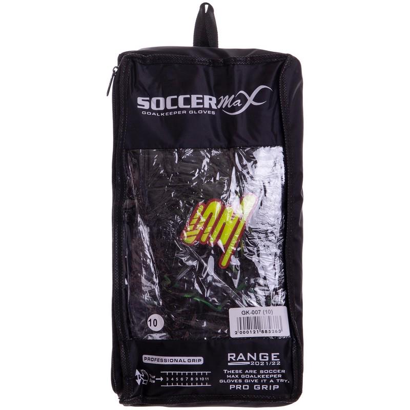 Перчатки вратарские Zelart SOCCERMAX GK-007 р. 8 Черный/Желтый (DR007761) - фото 5