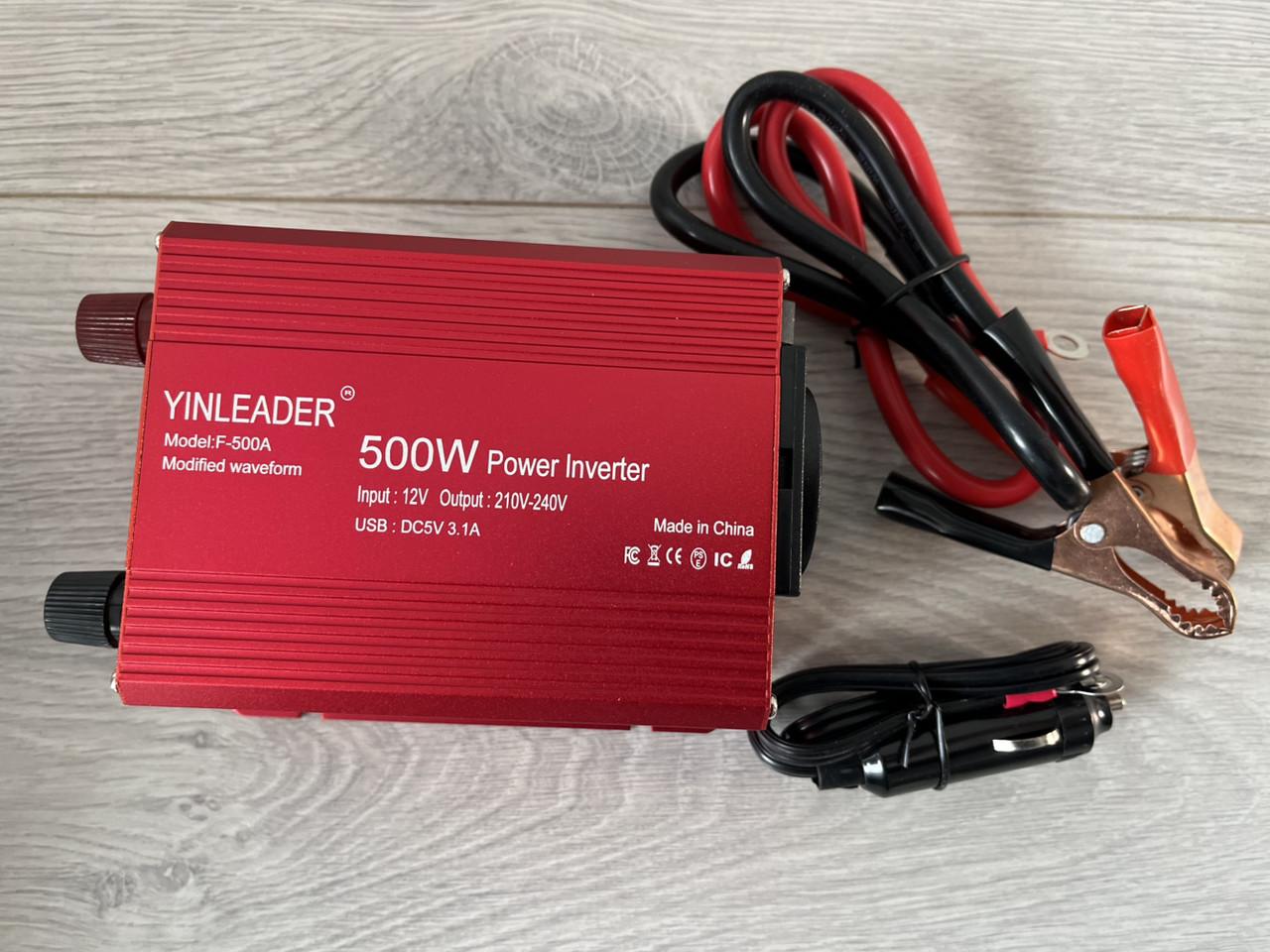 Інвертор живлення Yinleader F-500A 12В в 220В 500Вт з USB для дому авто сонячних панелей - фото 4 Інвертор живлення Yinleader F-500A 12В в 220В 500Вт з USB для дому авто сонячних панелей - фото 4