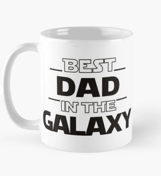 Чашка керамическая с принтом "Best dad in the galaxy" 330 мл Белый (ПАПА49Ч)