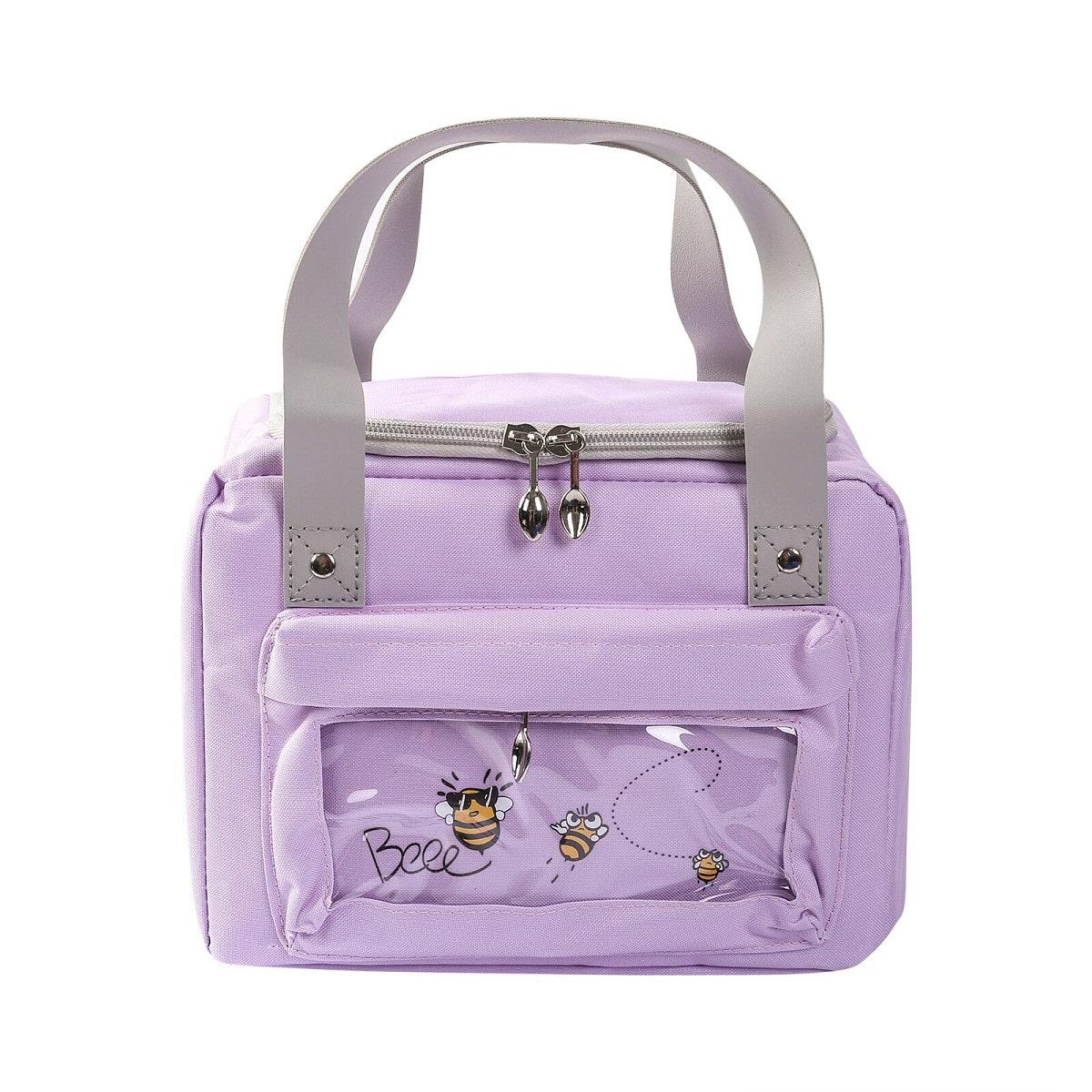 Ланч-бокс прямоугольный с прозрачным карманом Фиолетовый - фото 2 Ланч-бокс прямоугольный с прозрачным карманом Фиолетовый - фото 2