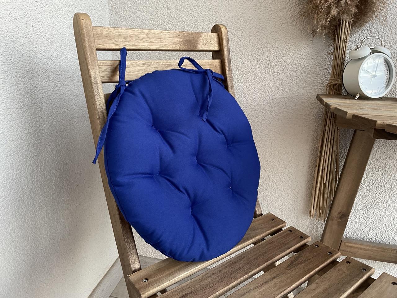 Подушка на стул с завязками круглая Color 40х40х5 см Синиий - фото 5 Подушка на стул с завязками круглая Color 40х40х5 см Синиий - фото 5