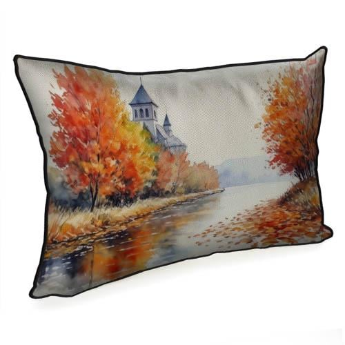 Подушка интерьерная из мешковины Багровая осень 45x32 см (43PHB_24S001)