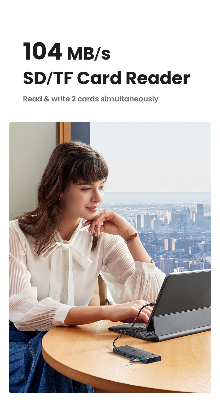 Док-станція USB-C Ugreen 30 100 10 Сірий (45366) - фото 12 Док-станція USB-C Ugreen 30 100 10 Сірий (45366) - фото 12