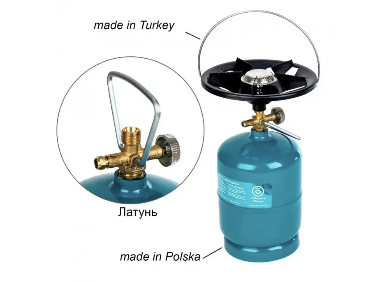 Газовий балон туристичний GZWM 2,4 л/1 кг з пальником Nurgas - фото 2 Газовий балон туристичний GZWM 2,4 л/1 кг з пальником Nurgas - фото 2