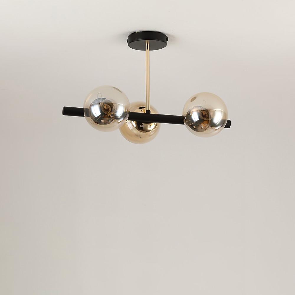 Люстра потолочная Light House SRS-19386/3D BK/GD Черный/Золотой/Медовый