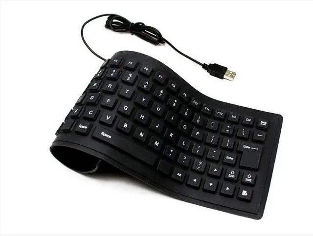 Клавиатура гибкая USB Flexible Keyboard X3 353х132х12 мм 88 клавиш \ENG раскладкой водонепроницаемая Черная (opt-21448)