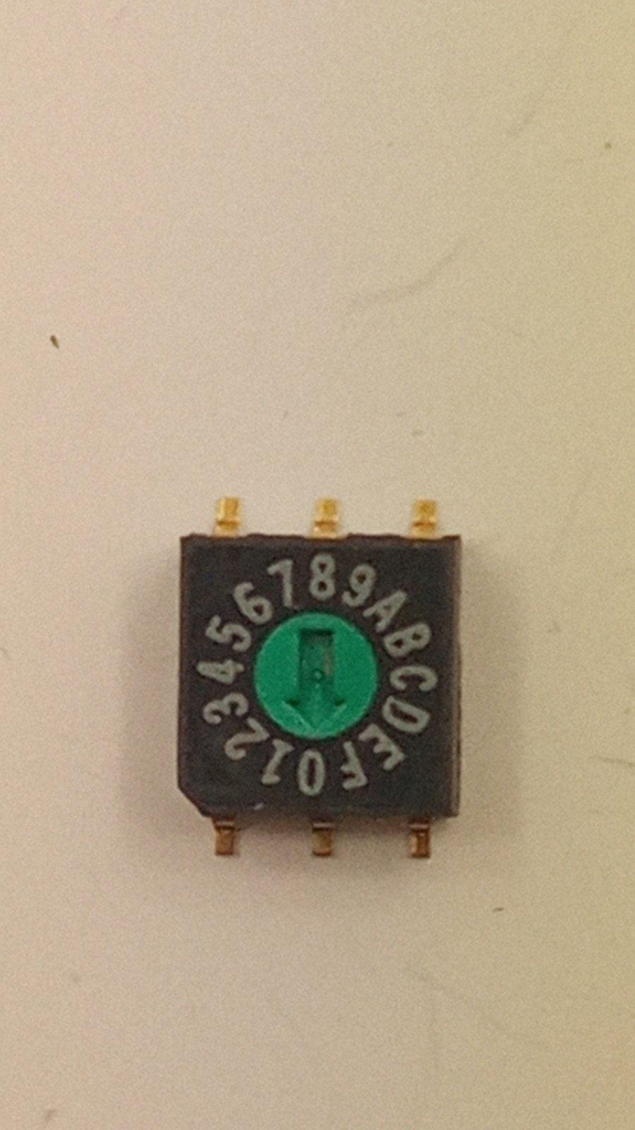 Перемикач кодування поворотний DIP-6 16 біт 0-F (20307)