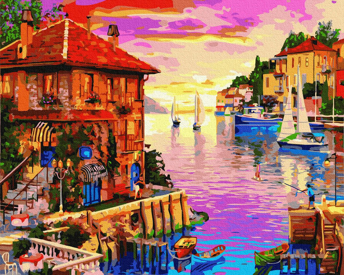Картина по номерам Brushme "Яркий приморский город" 40х50 см (skl-GX22355)