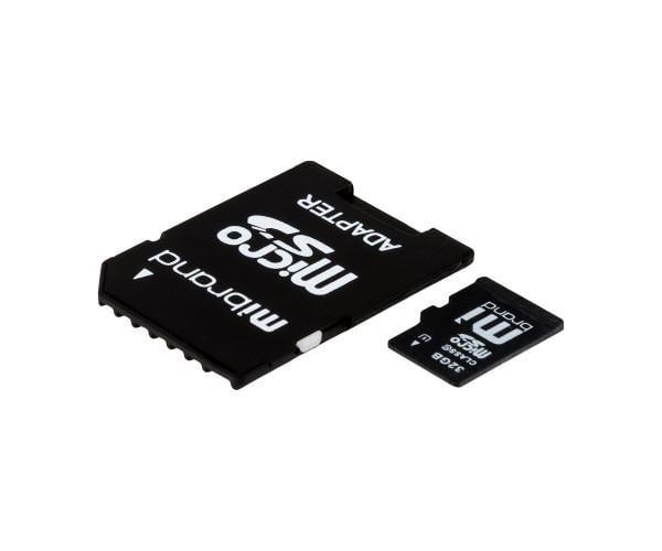 Карта пам'яті Wibrand MicroSDHC 10 Class&Adapter 32 Gb Black