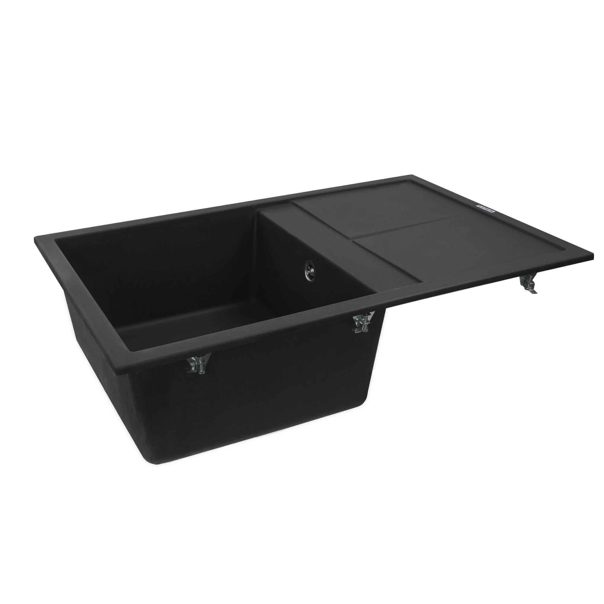 Мийка для кухні Platinum 7950 Selena гранітна Чорний матовий - фото 3 Мийка для кухні Platinum 7950 Selena гранітна Чорний матовий - фото 3