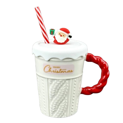 Чашка керамічна Olens 102-1061-2 Різдвяний світер з кришкою і трубочкою 380 мл Білий (2786447642) - фото 1 Чашка керамічна Olens 102-1061-2 Різдвяний світер з кришкою і трубочкою 380 мл Білий (2786447642) - фото 1