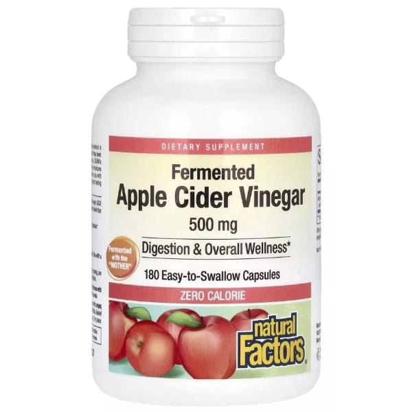 Уксус яблочный Natural Factors Fermented Apple Cider Vinegar 500 мг 180 Caps (22775974) Уксус яблочный Natural Factors Fermented Apple Cider Vinegar 500 мг 180 Caps (22775974)