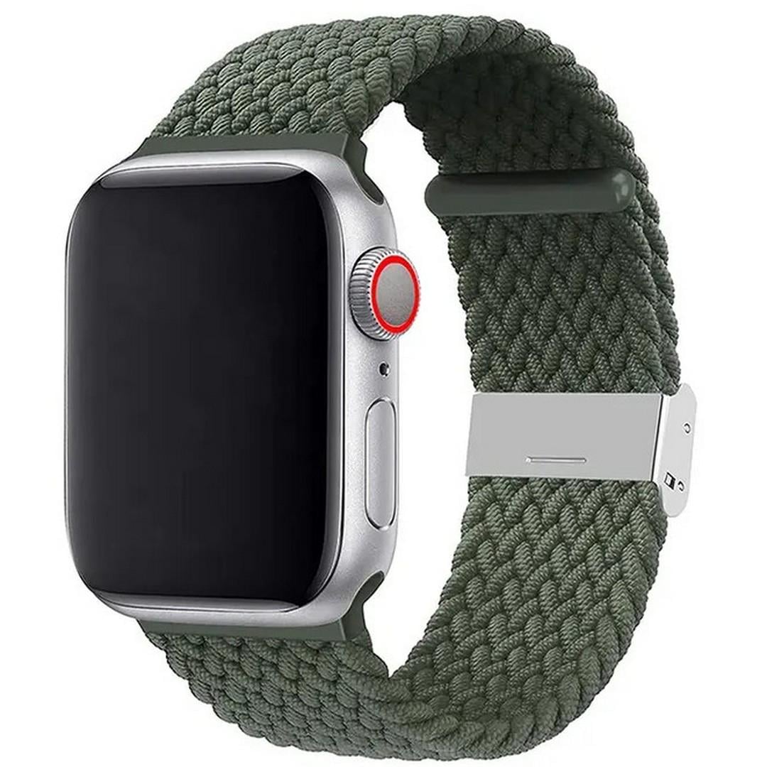 Ремешок плетеный нейлоновый для Apple Watch 42/44/45/49 мм Olive Green (nrNY04_og)