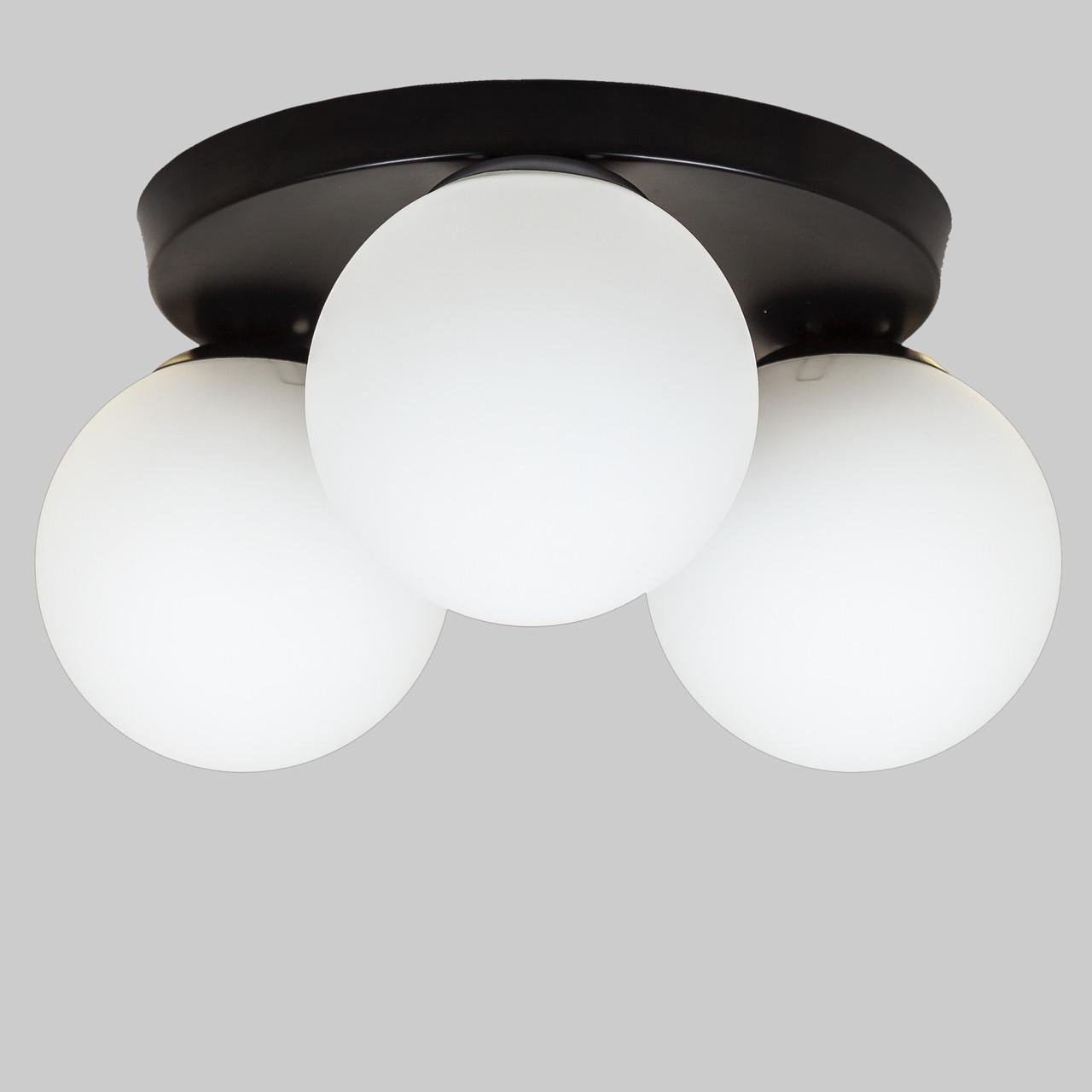 Люстра стельова з кулями Чорний (56-XPR150F-3 BK+WH)