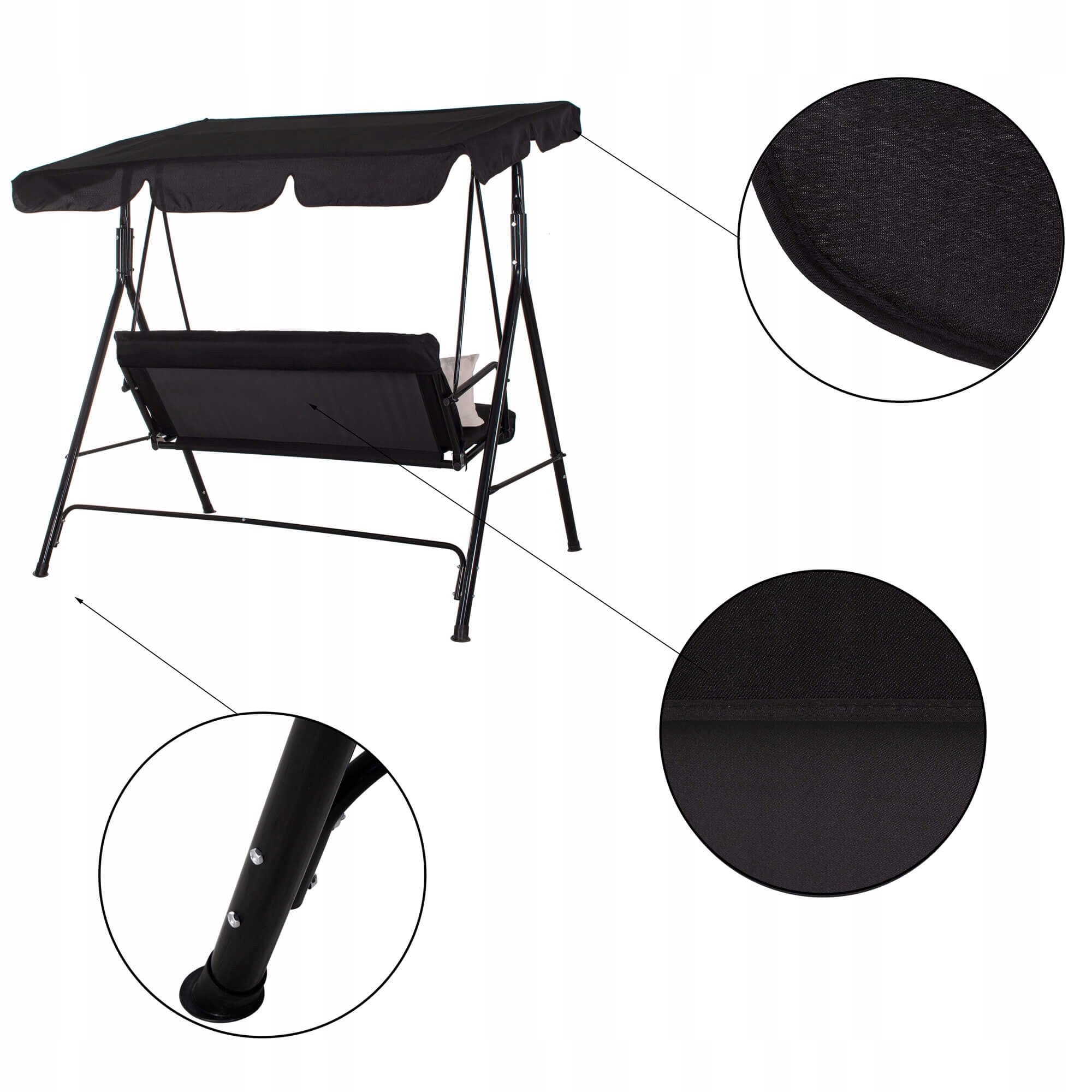 Гойдалка садова Springos Luna з навісом 150x170 см (GS0014) - фото 10 Гойдалка садова Springos Luna з навісом 150x170 см (GS0014) - фото 10