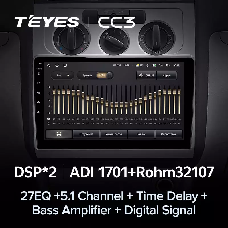 Автомагнітола штатна Teyes CC3 для Volkswagen Touran 1 2003-2010 Android C3 6/128G Wi-Fi/4G варіант F2 - фото 4