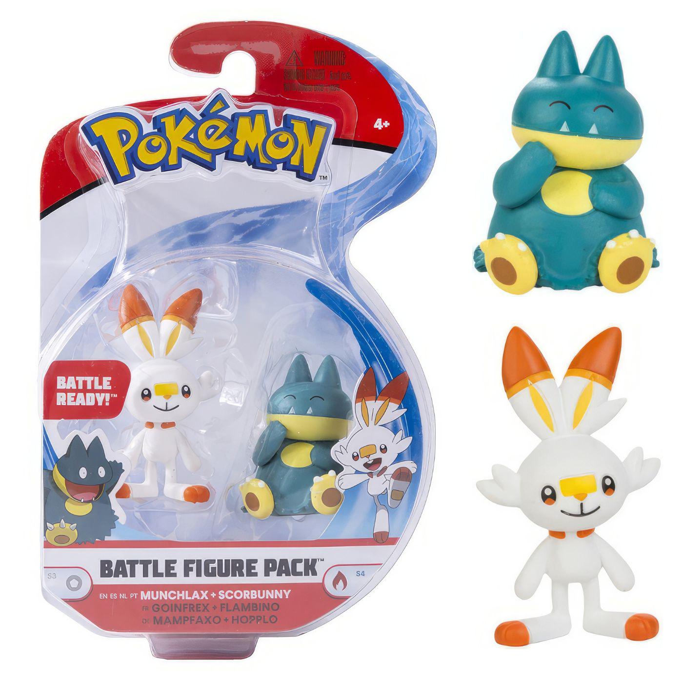 Набор боевых фигурок Pokémon Munchlax Scorbunny Battle figure pack (97026) - фото 2