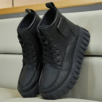 Ботинки женские с высокой подошвой C00226-5 39 23,5 см Черный - фото 4 Ботинки женские с высокой подошвой C00226-5 39 23,5 см Черный - фото 4