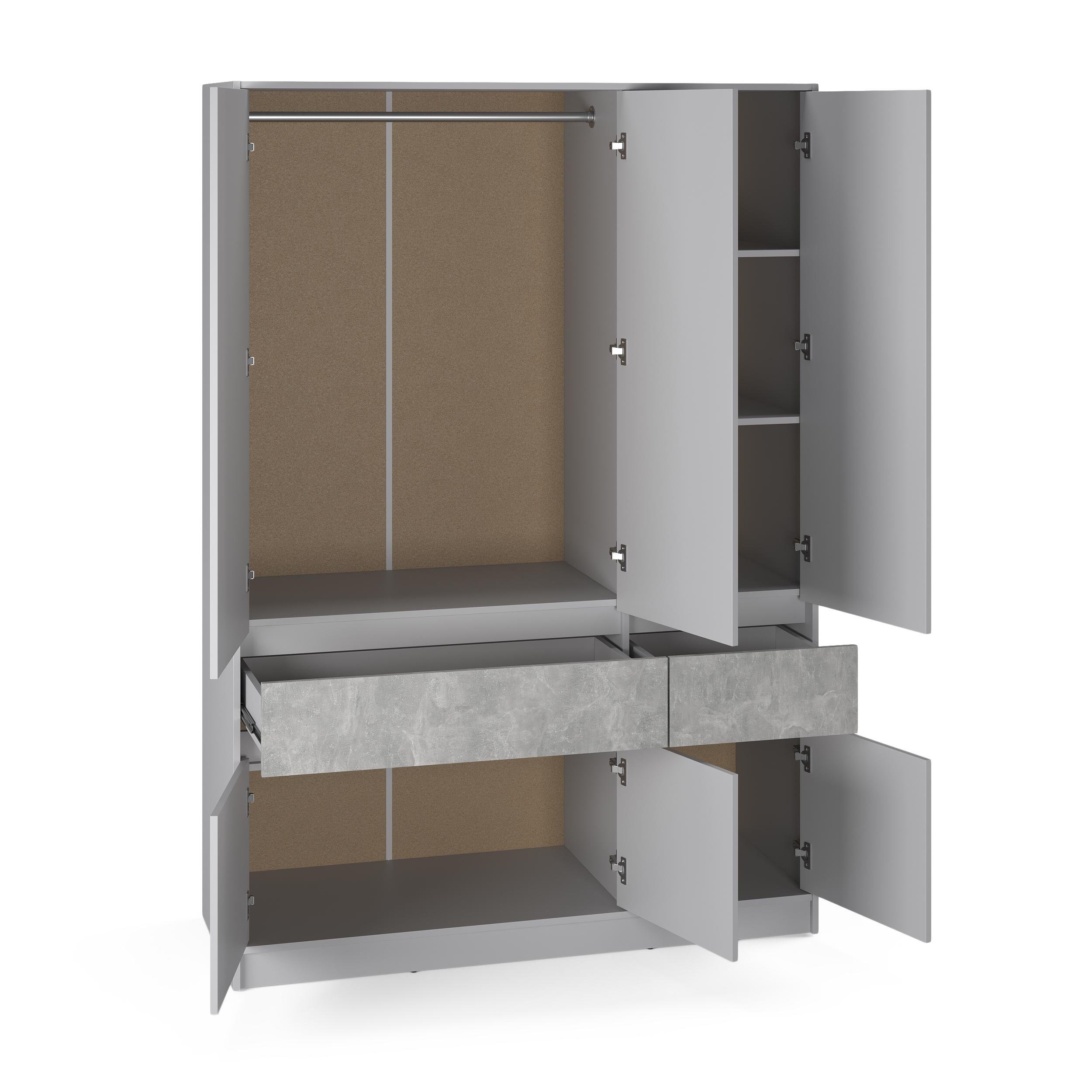 Шкаф Everest Style 1400х530х2030 мм Кашемир/Бетон (11476) - фото 4 Шкаф Everest Style 1400х530х2030 мм Кашемир/Бетон (11476) - фото 4