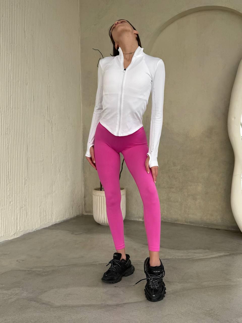 Леггинсы с V-поясом и эффектом пуш-ап S Розовый (SQ03S)