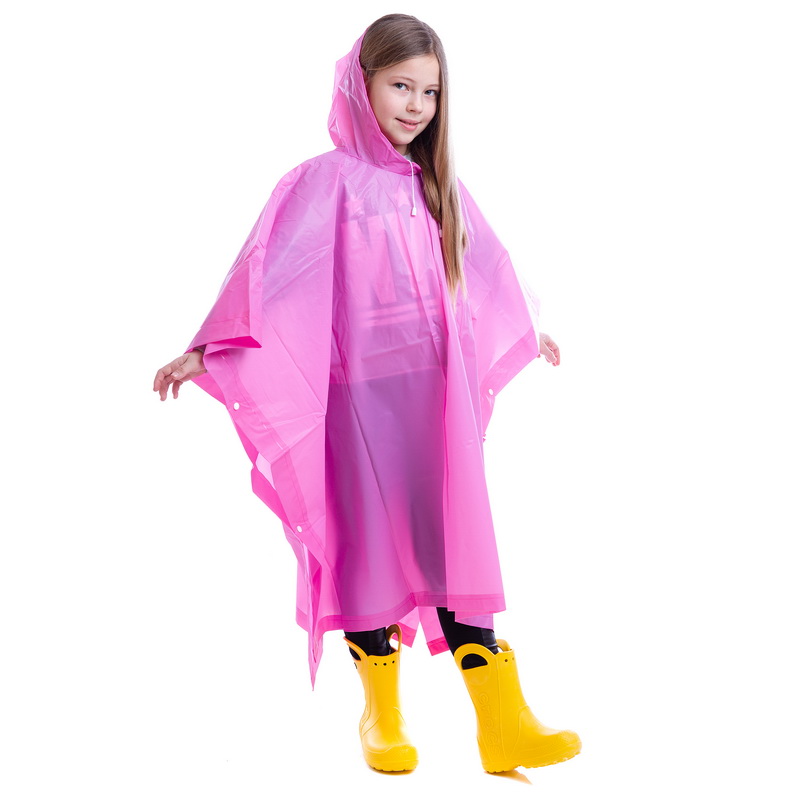 Дождевик Пончо 120-160 см Розовый
