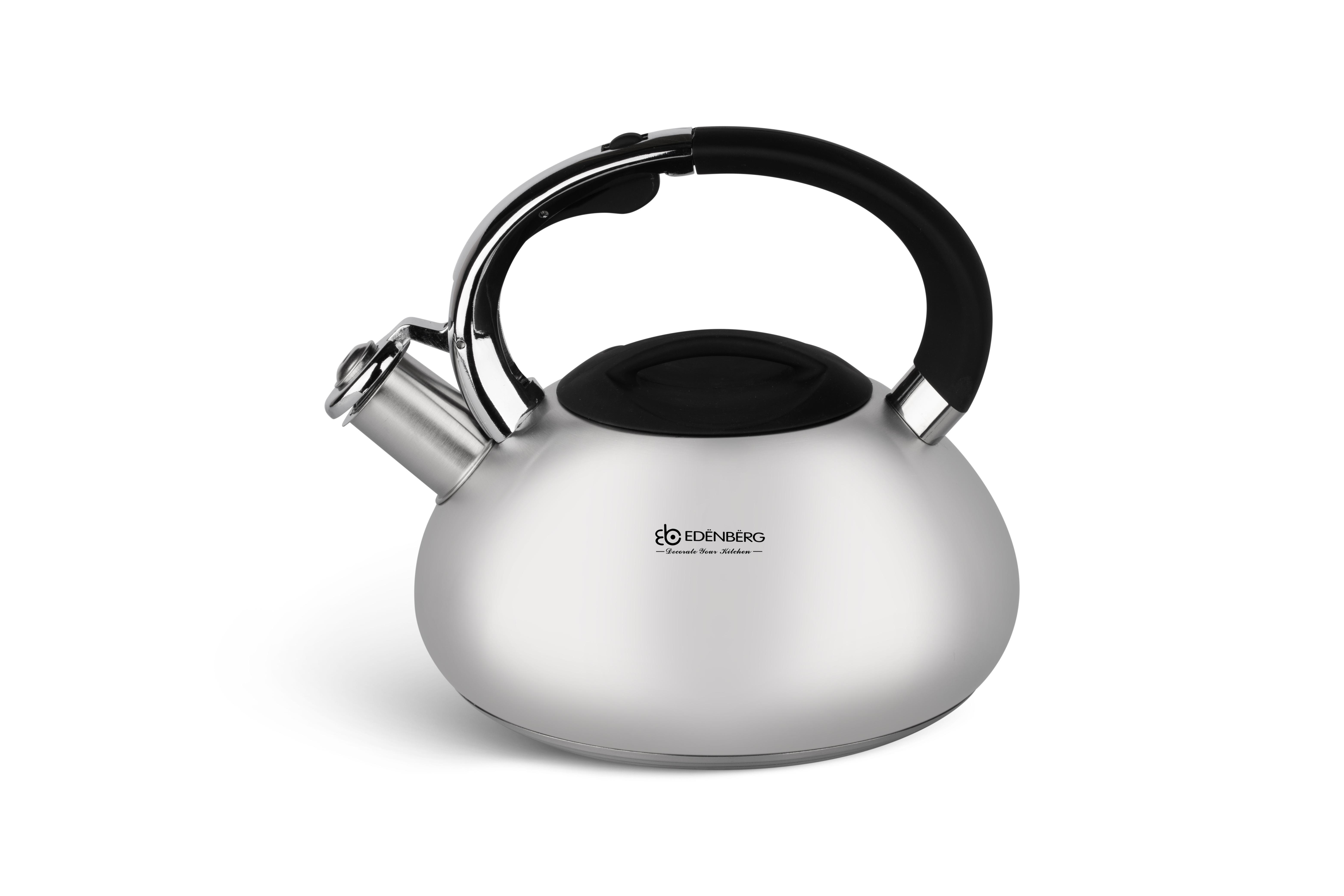 Чайник зі свистком Edenberg EB-2436 із нержавіючої сталі 3 л Чорний (57-46-EB-2436-1) - фото 1 Чайник зі свистком Edenberg EB-2436 із нержавіючої сталі 3 л Чорний (57-46-EB-2436-1) - фото 1