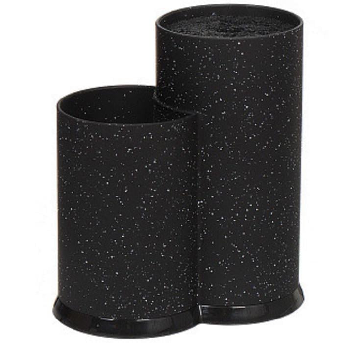 Подставка для кухонных принадлежностей 2-х секционный Empire Круг Н 22 см Черный гранит (2448)