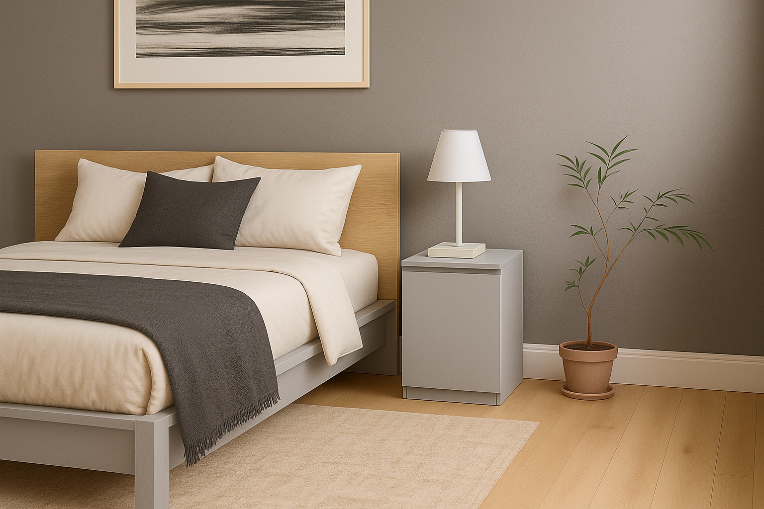 Тумба прикроватная MEBEX 40х40х54,5 см Серый светлый (VS2D400LG) - фото 1 Тумба прикроватная MEBEX 40х40х54,5 см Серый светлый (VS2D400LG) - фото 1