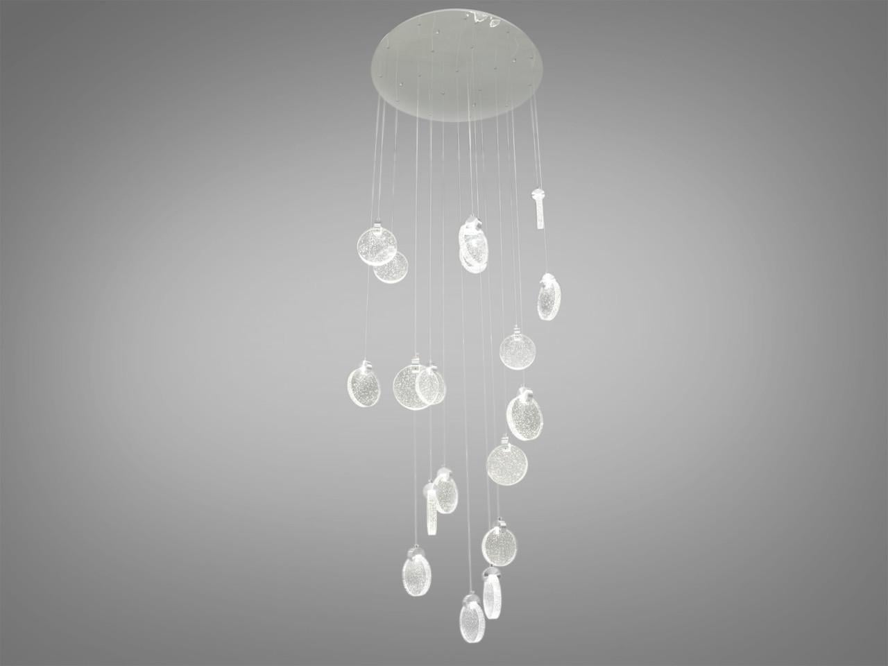 Люстра LED между лестничный пролет 3008-18SV-LS 32W Серебряный (1869388965)