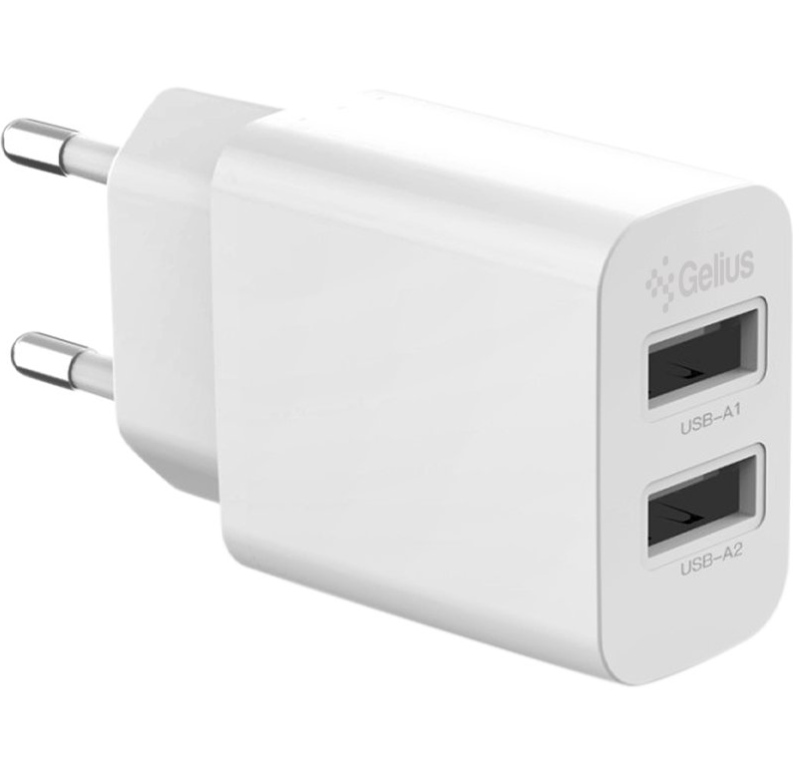 Зарядний пристрій мережевий Gelius Simple GP-HC059 2USB/2,4A з кабелем Lightning White - фото 3