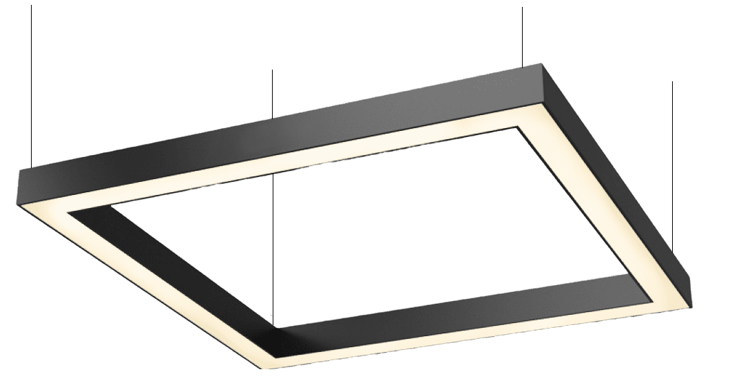 Подвесной светильник светодиодный квадрат CLEAR LIGHT Verona-Q 60 Вт 6500К 480х480 мм Черный (VQ486013)