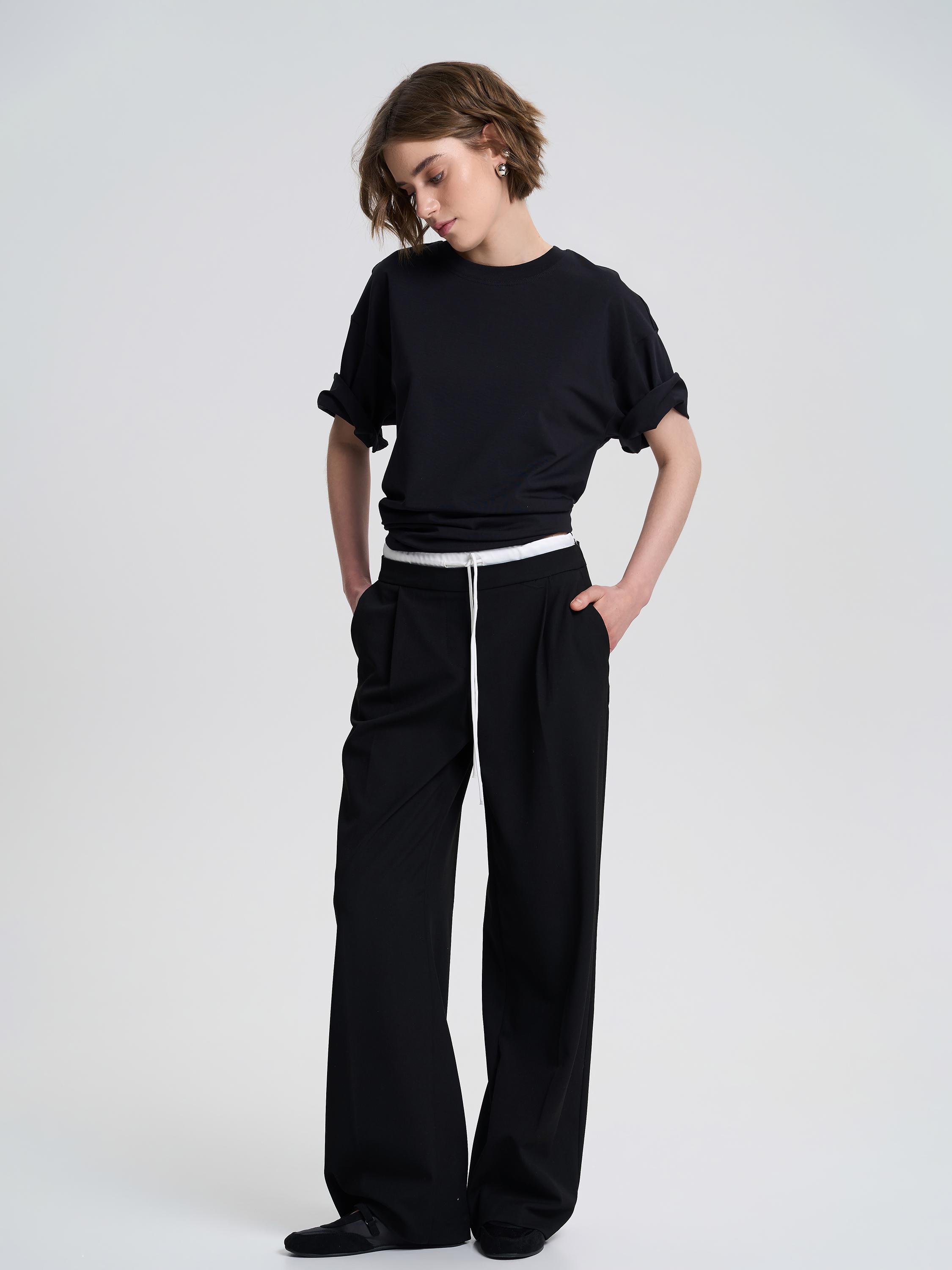 Футболка женская оверсайз ROZA 231105 S Черный (4824005697227) - фото 2 Футболка женская оверсайз ROZA 231105 S Черный (4824005697227) - фото 2