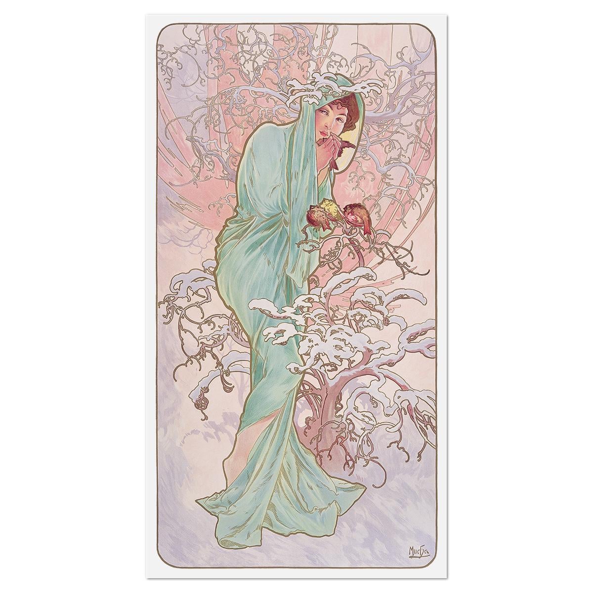Плакат The Seasons Winter 1896 Альфонсо Муха 64x120 см (0015)