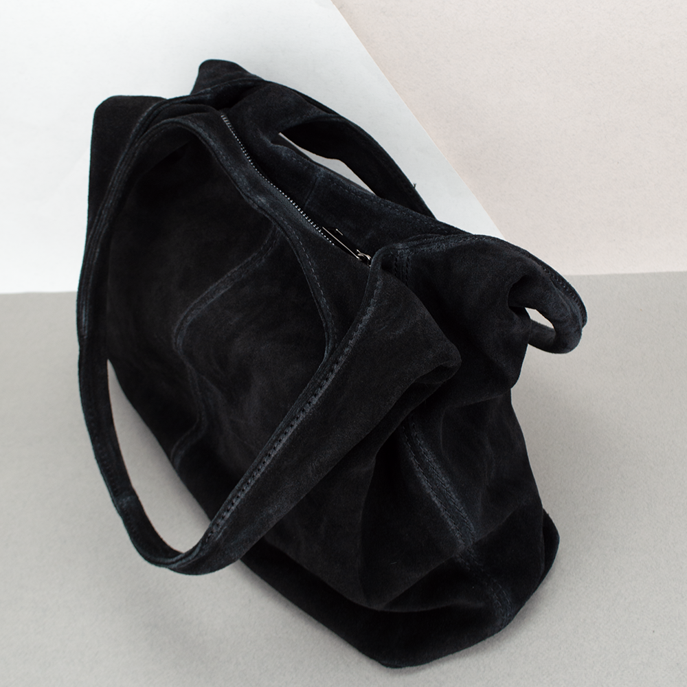 Сумка-шопер жіноча замшева Virginia Conti 03790 Чорний (2430424028) - фото 3 Сумка-шопер жіноча замшева Virginia Conti 03790 Чорний (2430424028) - фото 3