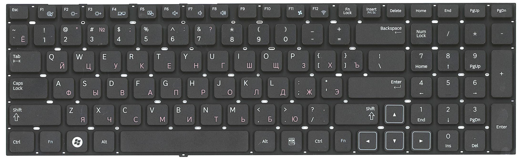 Клавиатура для ноутбука Samsung NP305E7A Black
