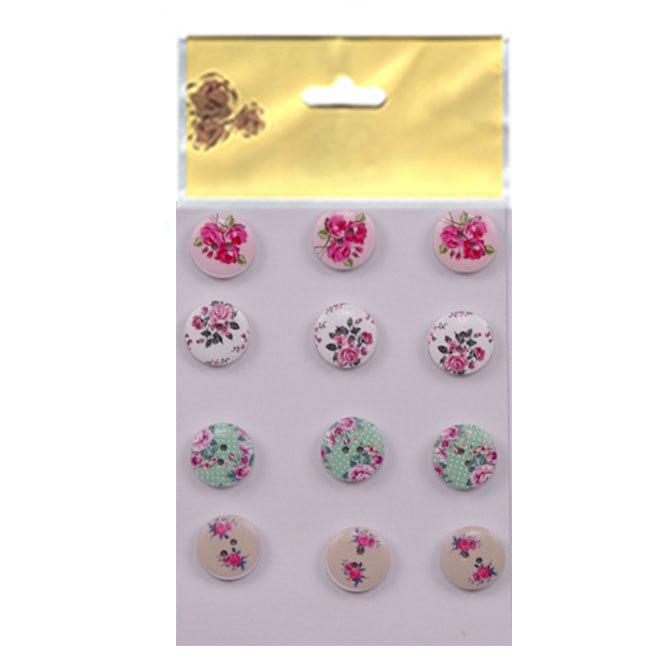 Декор на липучке Flora Пуговица 18 мм 12 шт. (22580)