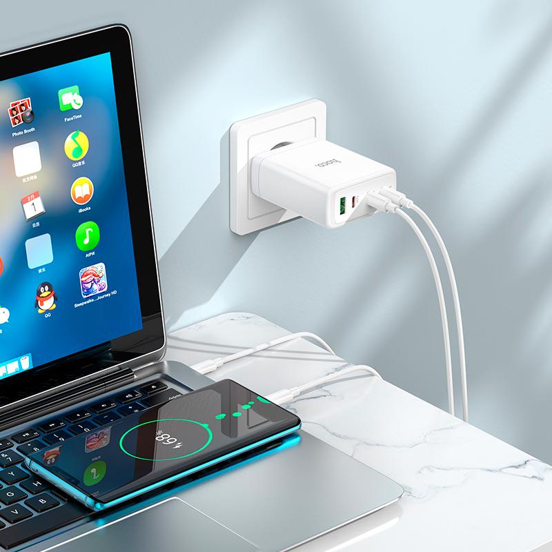 Зарядное устройство Hoco Leader Type-C to Type-C Cable four-port 3c1 А Fast Charger N31 4Type-C 1USB 100 W 5 А PD QC White (562215) - фото 8 Зарядное устройство Hoco Leader Type-C to Type-C Cable four-port 3c1 А Fast Charger N31 4Type-C 1USB 100 W 5 А PD QC White (562215) - фото 8