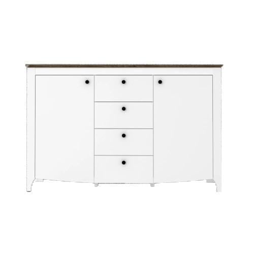 Комод в гостиную Гербор Карина KOM2D4S Нимфея Альба/Дуб Сонома Трюфель (GRB-1123)