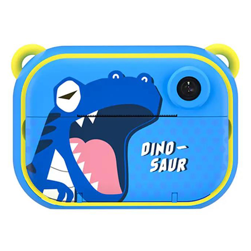 Фотоаппарат мгновенной печати Динозавр детский (BLIUE DINOSAUR)