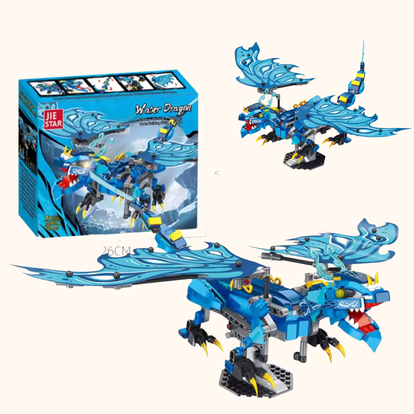Конструктор JIE STAR Водяний Дракон із крилами 461 деталь - фото 8
