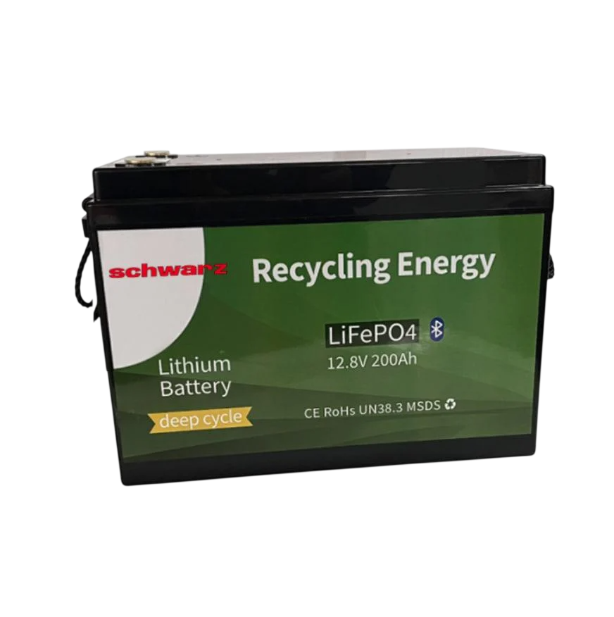 Аккумулятор литий-железо-фосфатный Schwarz 12,8V 200 Ah BMS + Bluetooth (sch12.8V200B)