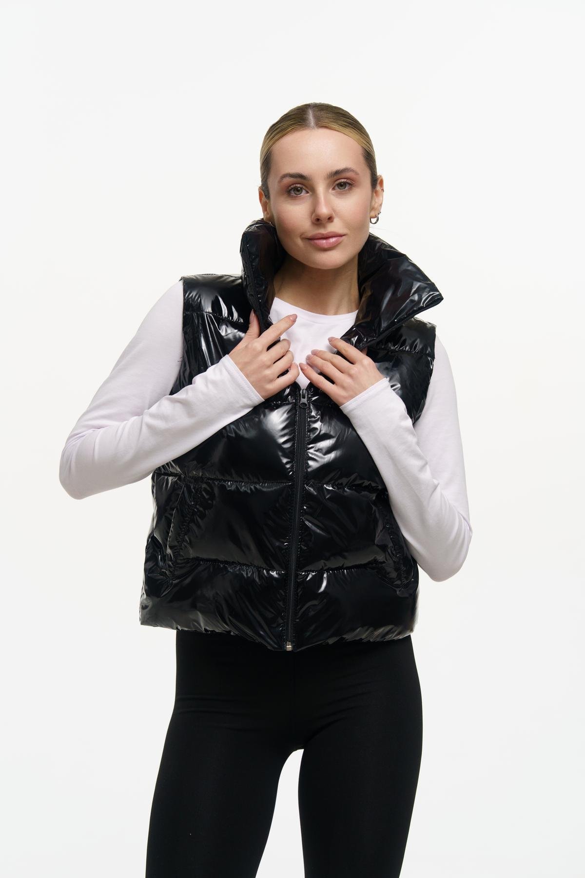 Жилетка жіноча укорочена Intruder Lola з утепленням XS-S Чорний глянець (1343916509/1/1)
