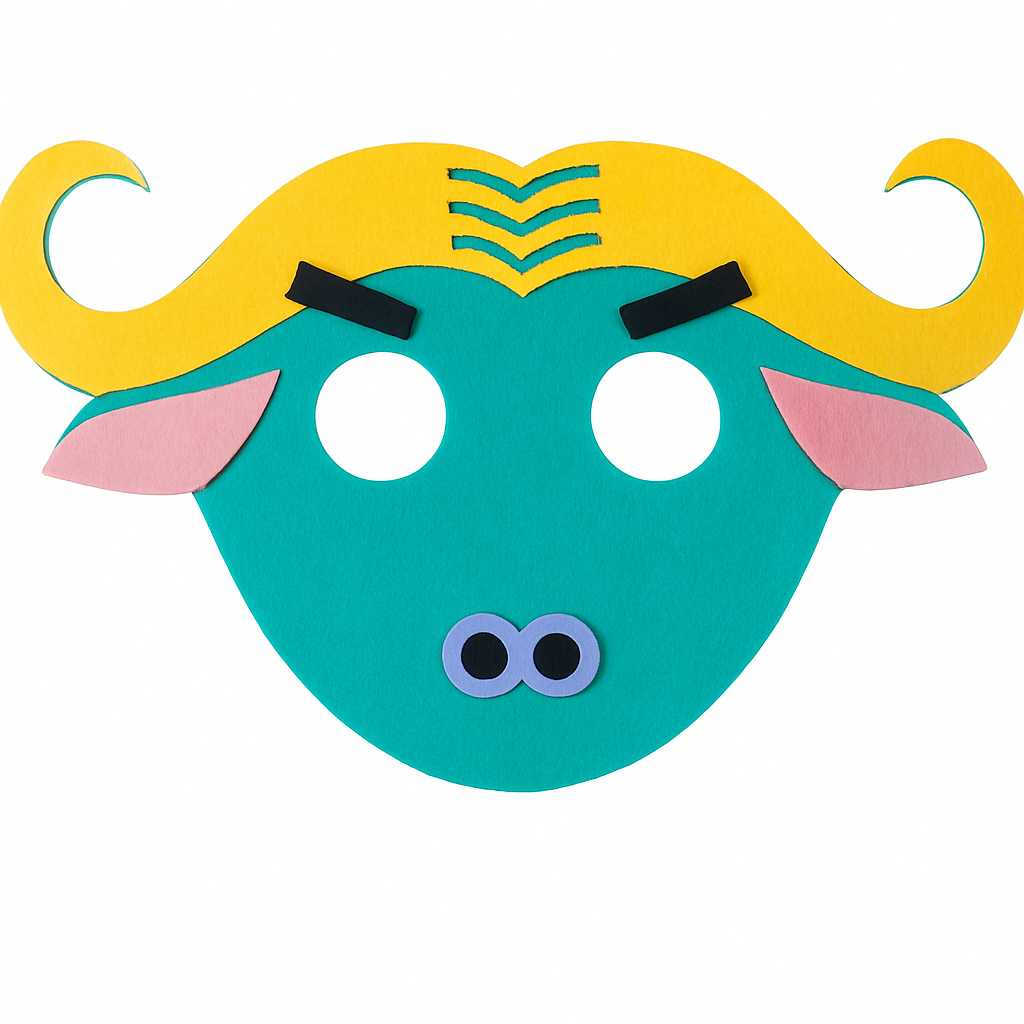 Маска буйвола детская из фетра One size Разноцветный (667521)