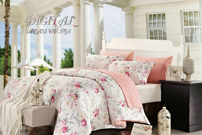 Комплект постельного белья Zastelli R 112669 сатин евро 200х220 см Белый