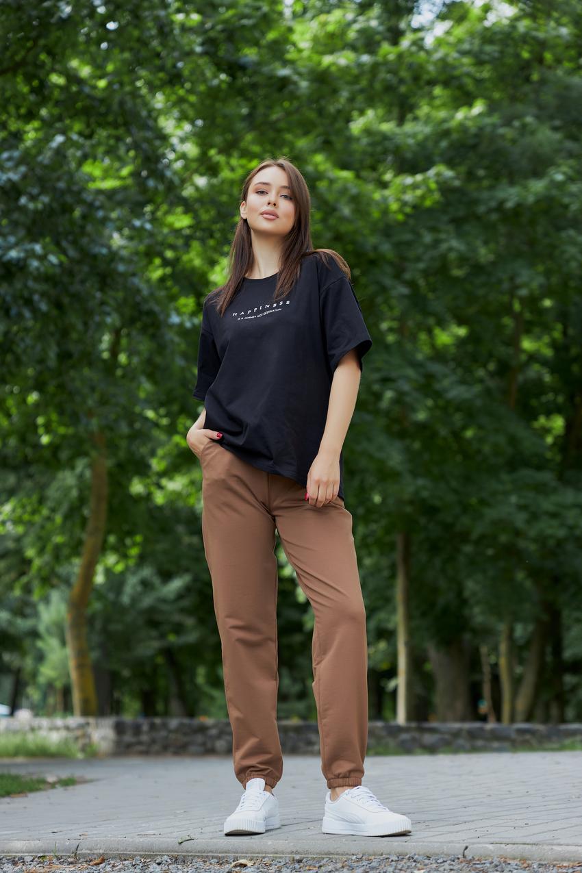 Футболка женская Happines М130.7 oversize XS Черный (806-1-66)