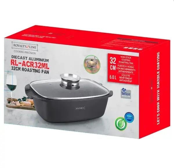 Жаровня-каструля Royalty Line з арома кришкою/мармурове покриття для духовки і плити (01142) - фото 8